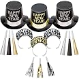 Amscan 542207 Midnight New Year Cheers Teller – Metallic Gold, 7 Zoll, 8 Stück