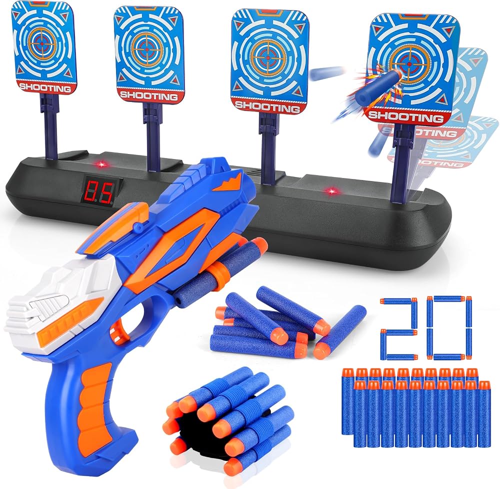 Boocang Electronic Digital Target with Gun Toy for Nerf Pistol Toy Set