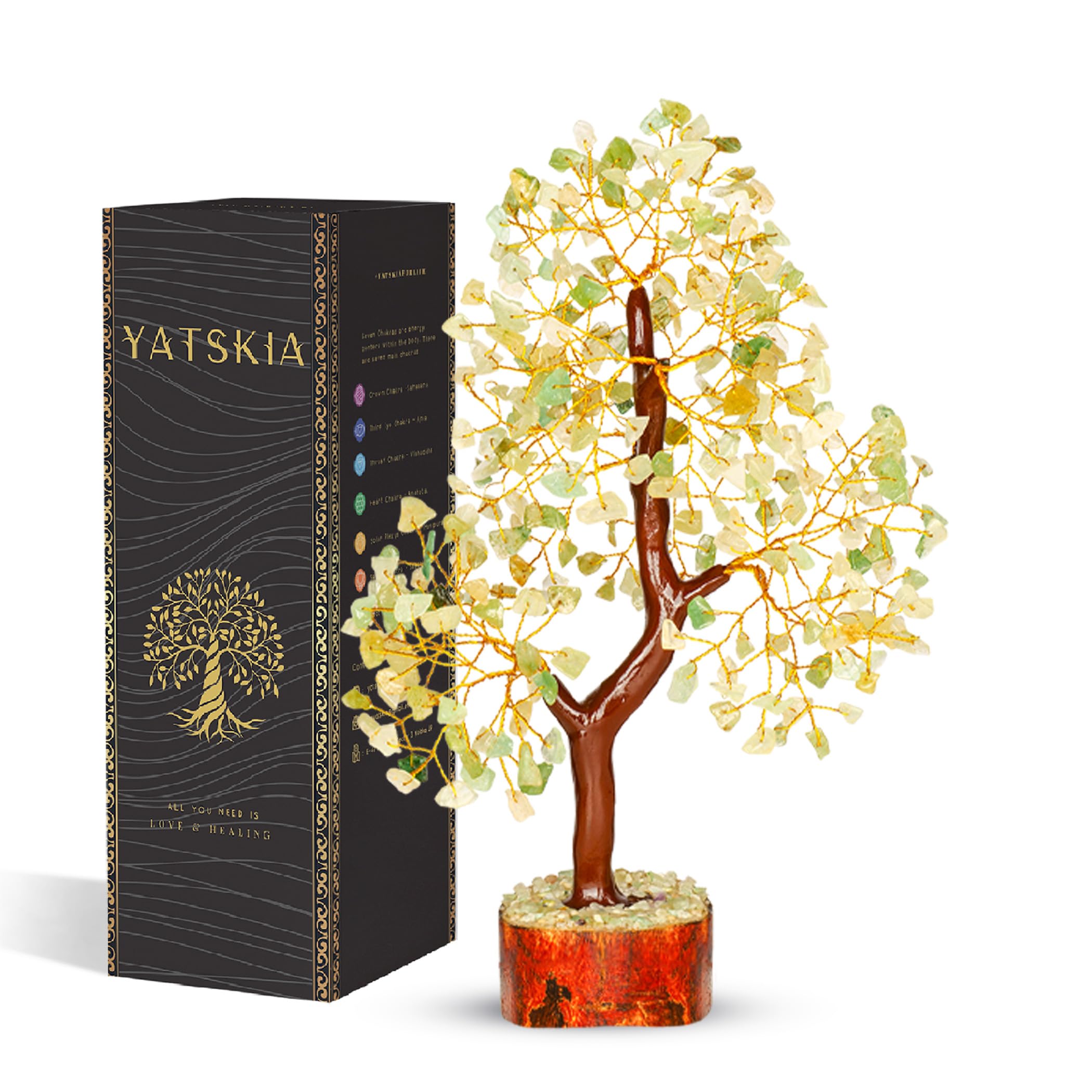 Green Jade Stone - Tree Crystal - Reiki Decor - Gemstone Tree - Crystals and Stones - Meditation Decor - Holistic Gifts for Women