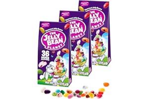 The Jelly Bean Planet Easter Jelly Beans, Pack of 3 (3x8oz) – Gourmet Jellybeans with 36 Huge Natural Fruit Flavors, Gluten Free, Fun Easter Candy Gift in Bunny Design boxes for Baskets & Gifting