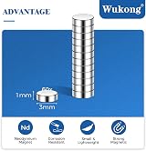Wukong N45 Tiny Magnets 3x1mm 60 Pack Neodymium Small Magnets Craft view 2
