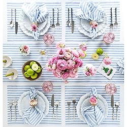Solino Home Stripe Linen Table Runner 48 inch