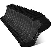 BAMBOO COOL Men's Athletic Ankle Socks Moisture Wicking, Breathable Running Mesh Socks Cushioned Arch Support, 8 Pack
