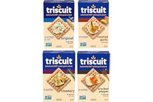 Triscuit Whole Grain Wheat Crackers 4 Flavor Variety Pack, Lunch Snacks, Bulk Snack Crackers, 4 Boxes