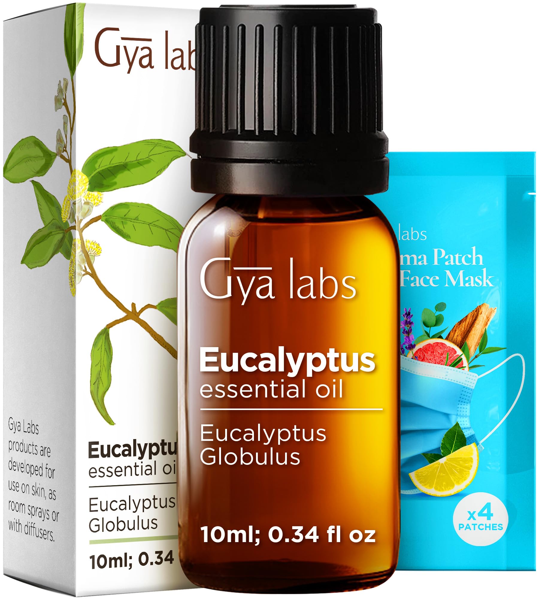 Gya Labs Eucalyptus Essential Oil for Diffuser - Natural, Fresh, Cooling Scent - Eucalyptus Essential Oil for Aromatherapy, Humidifier, Skin & Candle Making - 100% Natural (10 ml)