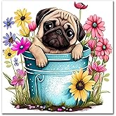 Benjenes Dog Diamond Art Kits for Adults, Diamond Painting Kits | Diamond Painting Kits 5D DIY Round Drill Gem Art Paint With Diamonds Dots Crafts Kits for Home Decor Gift 14x14 in