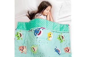 Insugar Weighted Blanket 5lb, 36 x 48 Inches, Flannel Minky Dots Heavy Blanket, Breathable Soft Lap Blanket Throw, Mint Shark