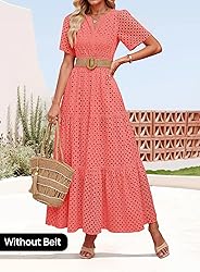 ZESICA Women's 2025 Summer Short Sleeve Maxi Dress