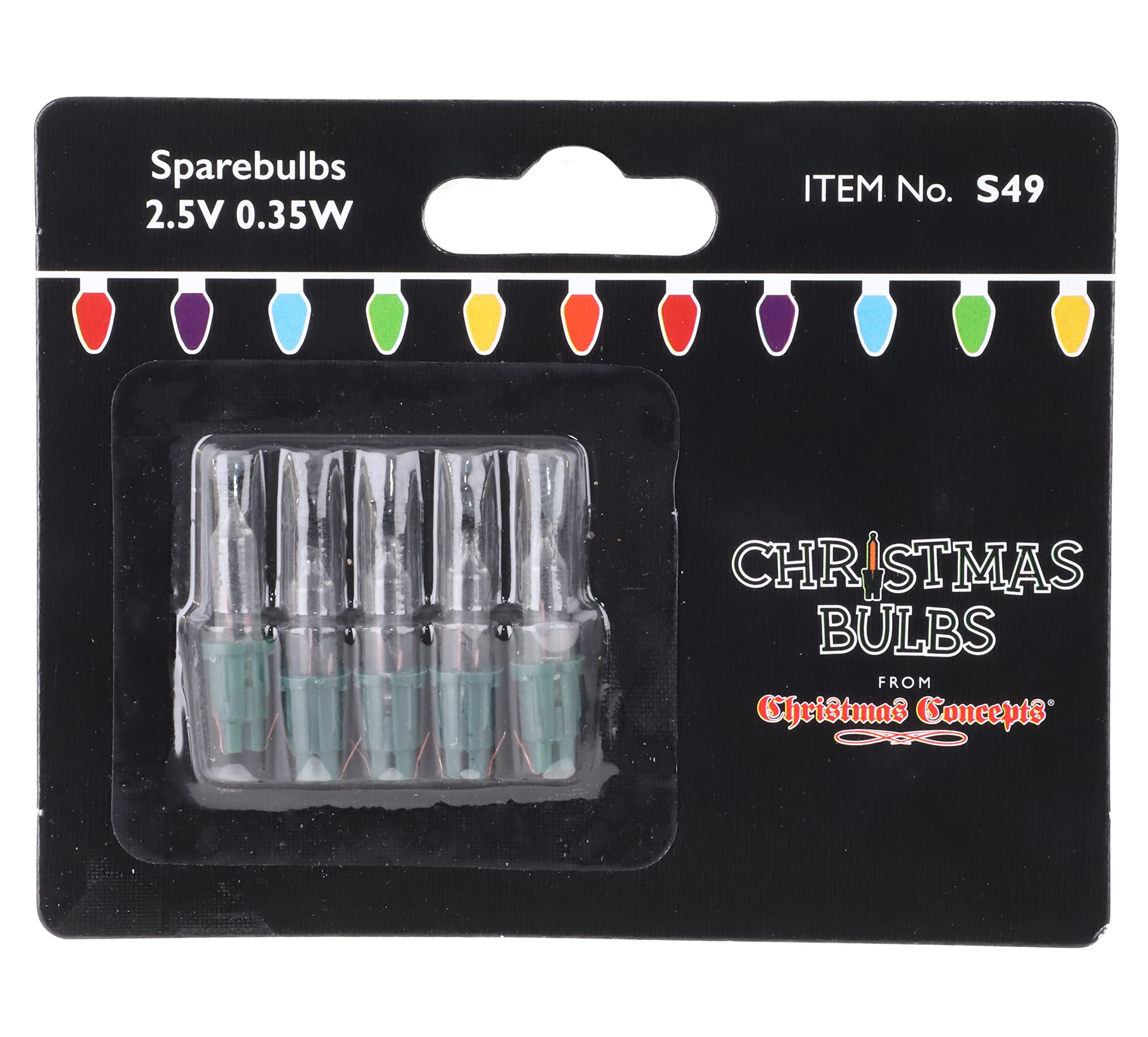 5 Spare Bulbs for 100 Light Minisets 2.5v 0.35w (S49)