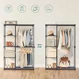 SONGMICS Freestanding Wardrobe 43 x 112 x 165 cm Grey RYG024G02 view 4