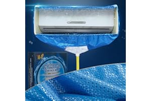 HVAC YELLOW HAT Split Air Conditioning Cleaning Waterproof Cover Bag with Drain Outlet and Two Sides Support Plates Dust Washing Clean Protector Bag Wall Mounted Air Conditioning Service Bag with Water Pipe