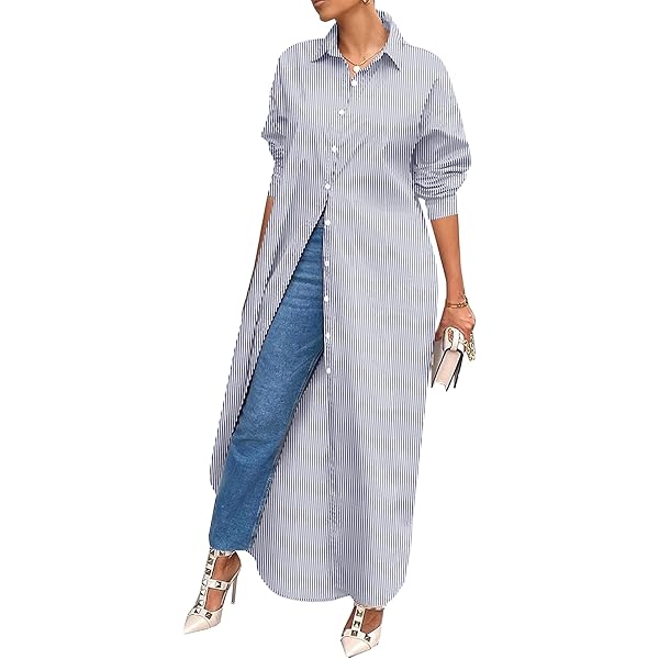 Choichic Button Down Dress for Women Casual Long Sleeve