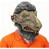 Scars Rat Head Mask Animal Mouse Mask Adult for Halloween Costume Party Prop