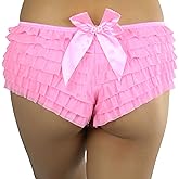 ToBeInStyle Women’s Mesh Ruffle Lace Cheeky Boyshort Panty Booty Shorts Burlesque Retro Style