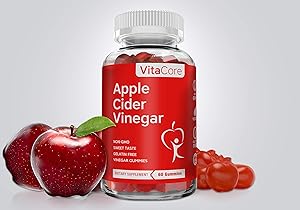 VitaCore Apple Cider Vinegar Gummies 1000 mg – Natural, Vegan, Non-GMO ACV Gummy – Immune Support, Detox, Cleanse – Vitamin B12, Pomegranate, Beetroot – 60 Gummies, Made in USA
