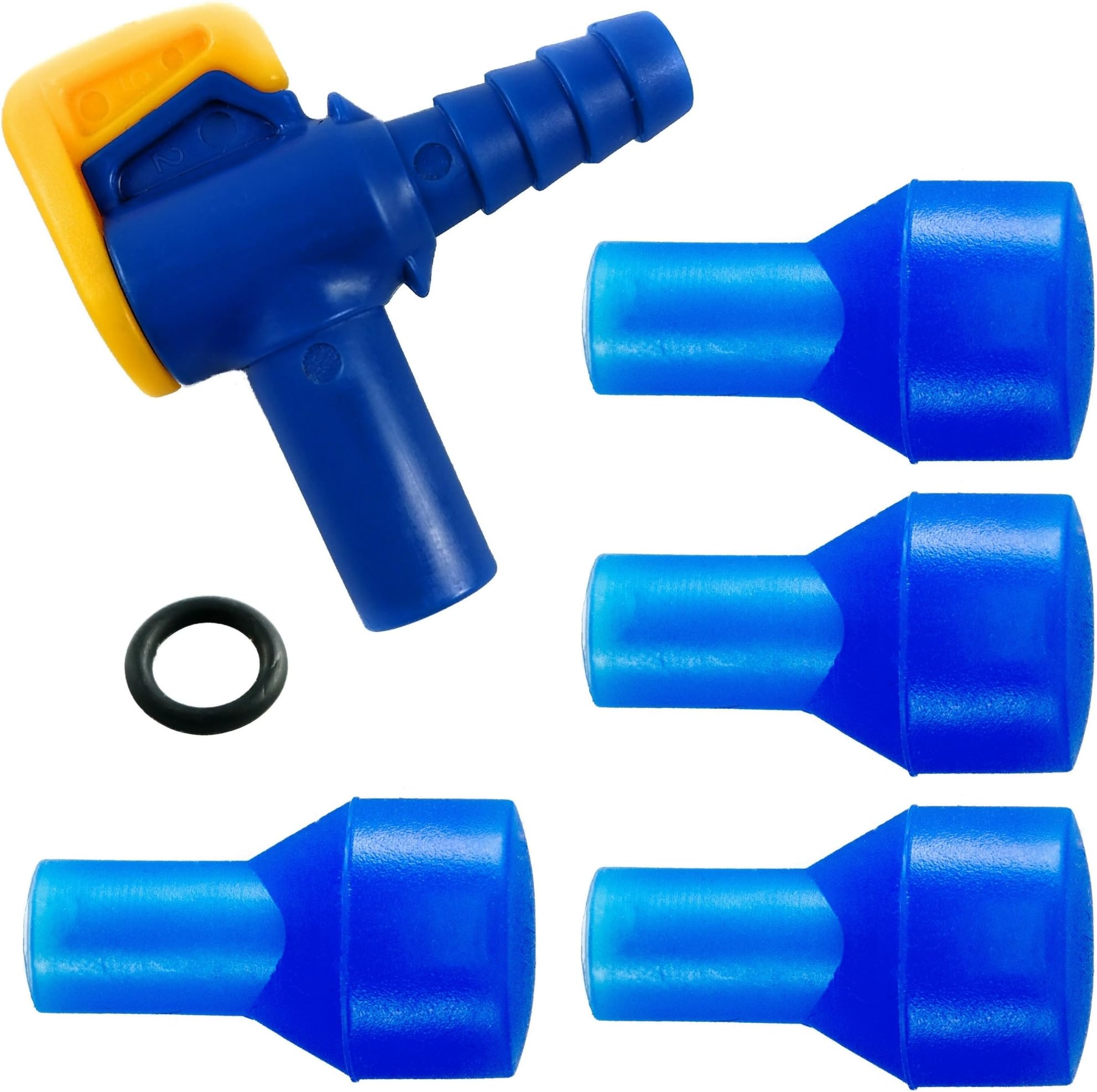 Aquatic Way Bite Valve Replacement Mouthpiece (4-Pack), Shutoff Valve, and Tube O-Ring Kit for Hydration Bladder and Water Backpack Bladder Reservoir Compatible with Most Brands