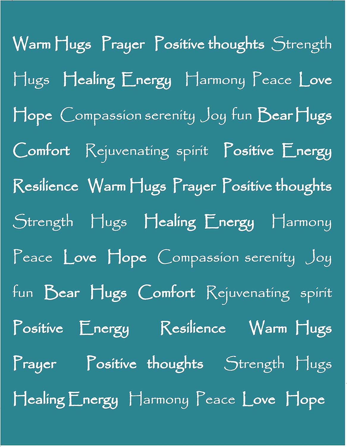 Chanasya Warm Hugs Positive Energy Healing Thoughts Caring Gift Throw Blanket - Sherpa Microfiber Comfort Gift Throw - Get Well Soon Gift for Women Men Cancer Patient - Teal Blanket: Home & Kitchen