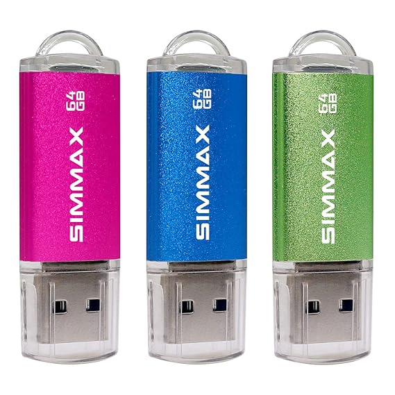 SIMMAX Memory Stick 64GB 3 Pack 64GB USB 2.0 Flash Drives Thumb Drive