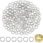 TOAOB 200pcs Stainless Steel Jump Rings 8mm Open Jump Rings Connectors for Keychains Earrings Necklace Jewelry Making