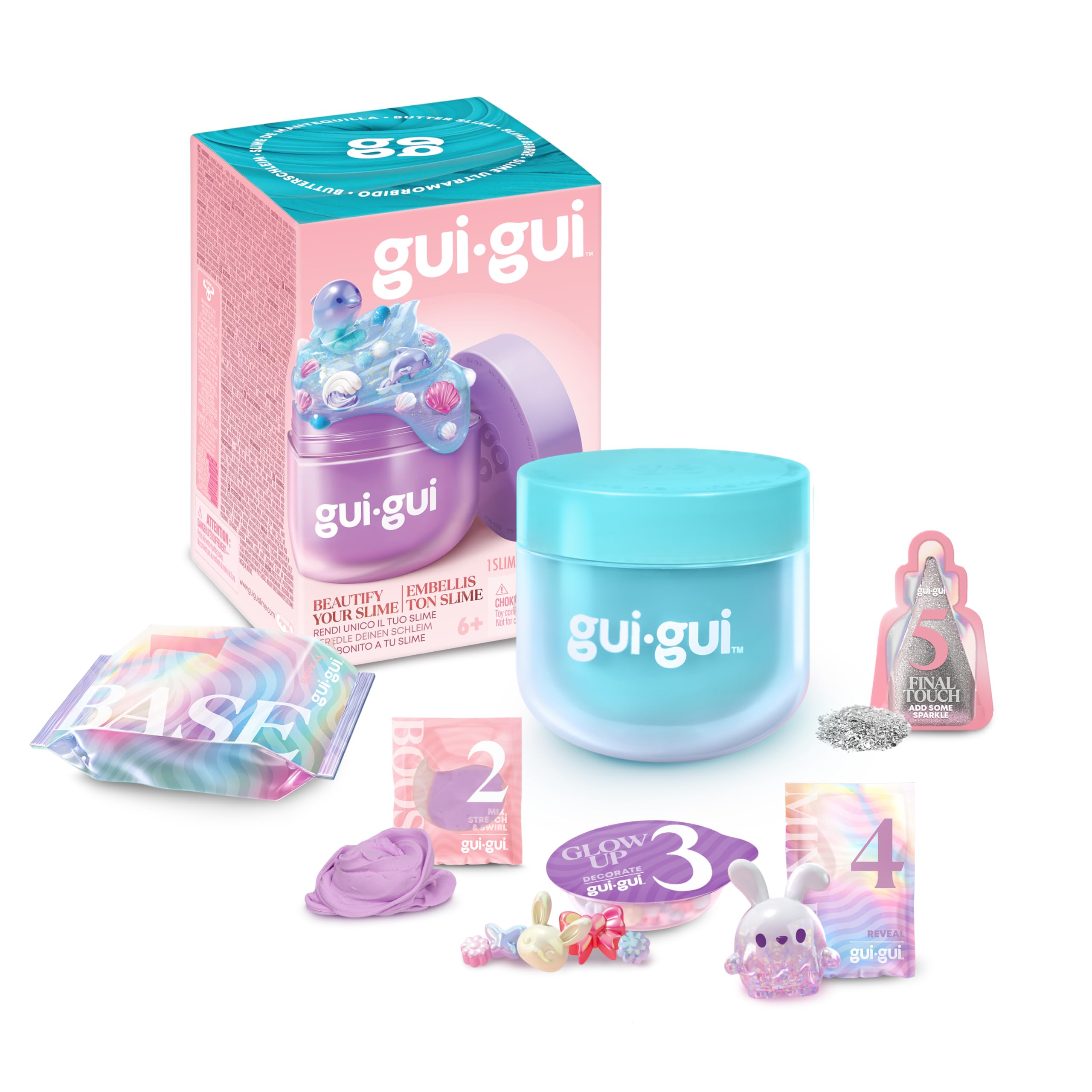 Gui Gui Butter Slime - Beautify & Level Up Your Slime With a Major GLOW-UP - 13 Different Gui Gui Scented Slimes and 4 Amazing Textures to Collect - Gifts for 6+ Year Girls Boys & Teens