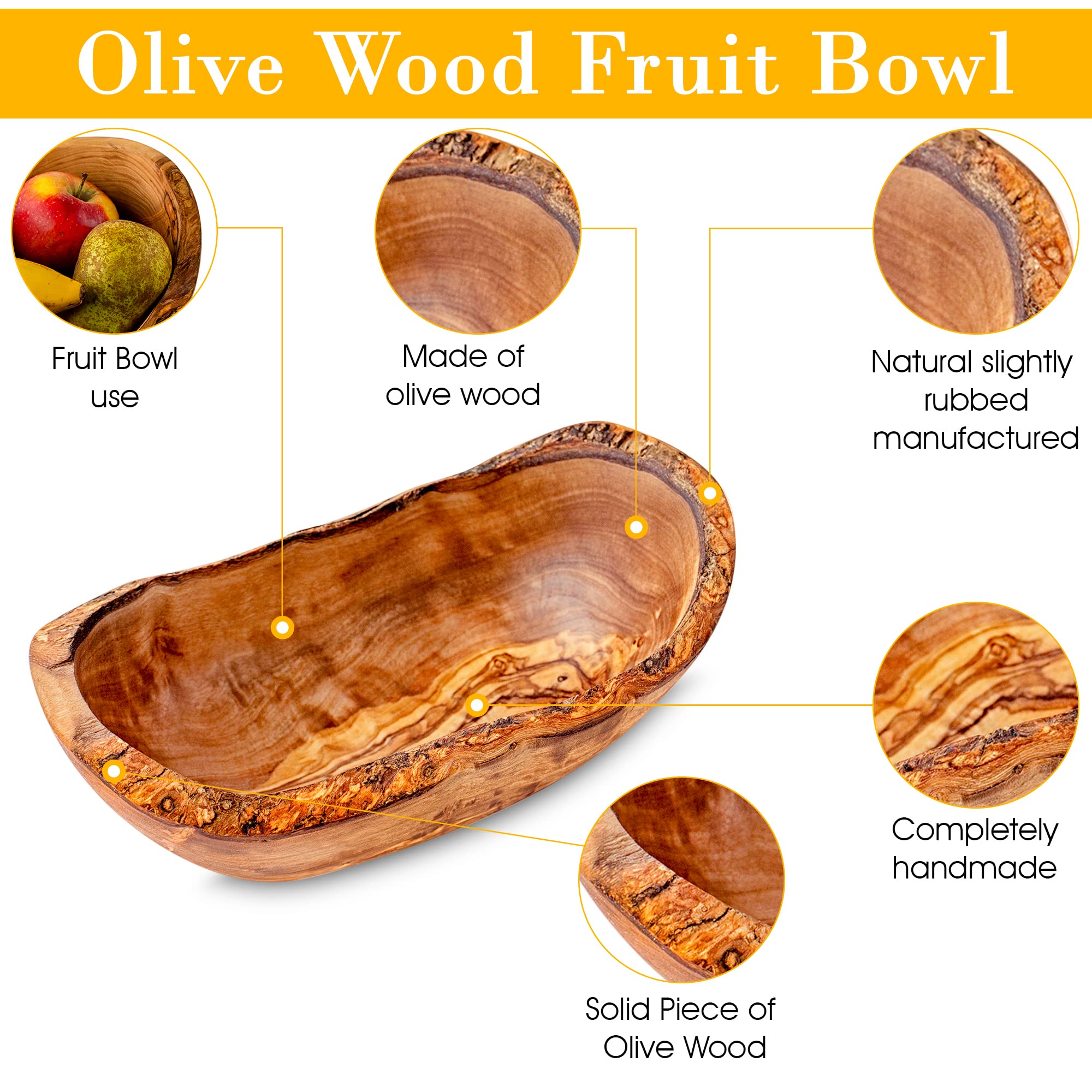 OLIVANERA olive wood rustic dipping bowl 5,5*2.5*2.5 inch,decorative wooden bowl, small wooden bowl, Handcrafted mixing Bowls for Serving Nuts Desserts Fruits, and Accent Decor Gifts for Any Occasion - Image 2