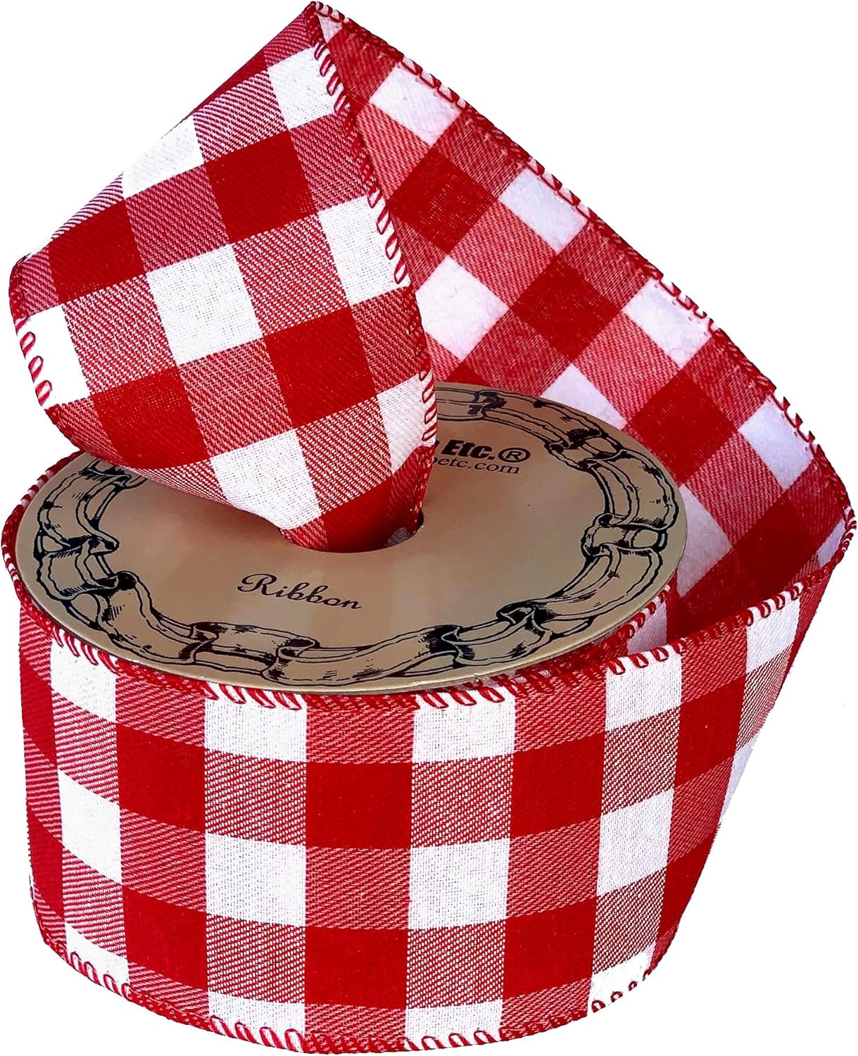 Bows & Ribbons - Red & White Buffalo Plaid Ribbon - 2 1/2
