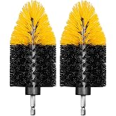 2 Pack 1/4&Prime; Corner Drill Brush Attachments for Cleaning Tile Grout Corners | Sinks, Bathtub &amp; Kitchen Surfaces, Hex Shank Power Scrubber Brush for Drill, Nylon Bristles, Tapered Cone Design