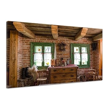 Amazon De Zimmer Alte Innen Haus Fenster Backstein Leinwand