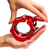 Iron Lab 2in Barbell Collars Pair ABS Locking Clamps Red Pro 2" view 4