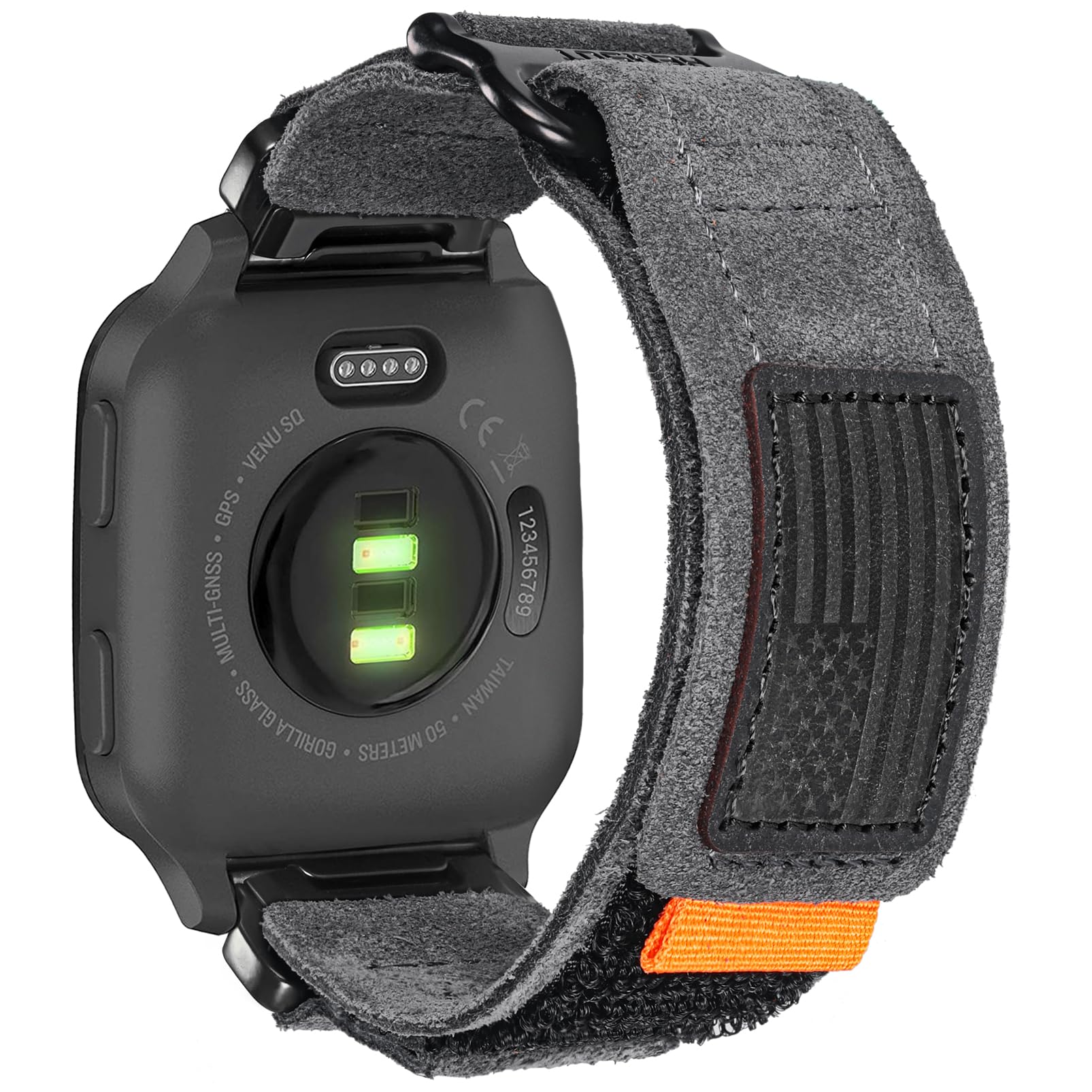 Compatible for Garmin Venu/Venu 2 Plus/Venu Sq/Venu Sq 2/ Venu Sq Music (Not Venu 2S/Venu 2) Quick Pins Watch Band, Super Rugged Nylon Sports Strap With Woven Loop Design