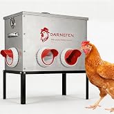 Automatic Chicken Feeder Rat Proof - 40lb 6 Ports Large Capacity Metal | Poultry Feeder with Legs and Lids
