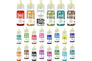LIMINO Gel Food Coloring - 22 Vivid Colors Gel Food Coloring Set for Baking, Cake Decorating, Cookie, Fondant, Macaron - Tasteless Concentrated Edible Food Color Dye for Icing, Drinks, Crafts - 6ml Bottles