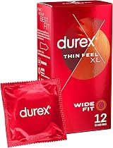 Durex Thin Feel XL Condoms 60mm Wide Pack of 12 Silicone Lubricated
