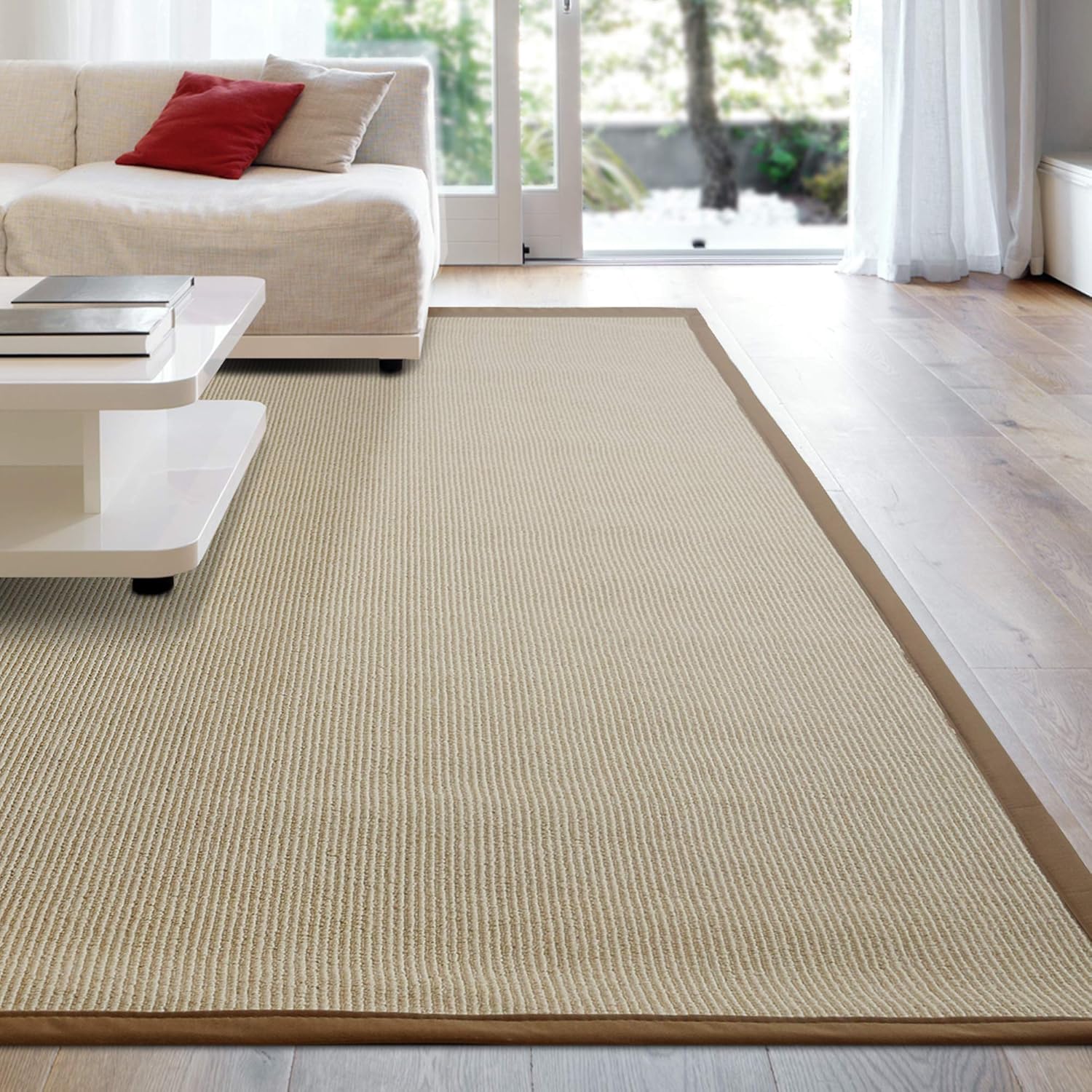 iCustomRug Zara Synthetic Sisal Collection Area Rug and Custom Size