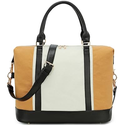 bluboon weekender overnight bag canvas genuine leather travel duffel tote BLUBOON Women Weekender Overnight Bag Travel Tote Kuwait