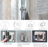 homeasy Mop Broom Holder 4 Pcs Stainless Steel Self Adhesive Wall Mounted Silver view 4