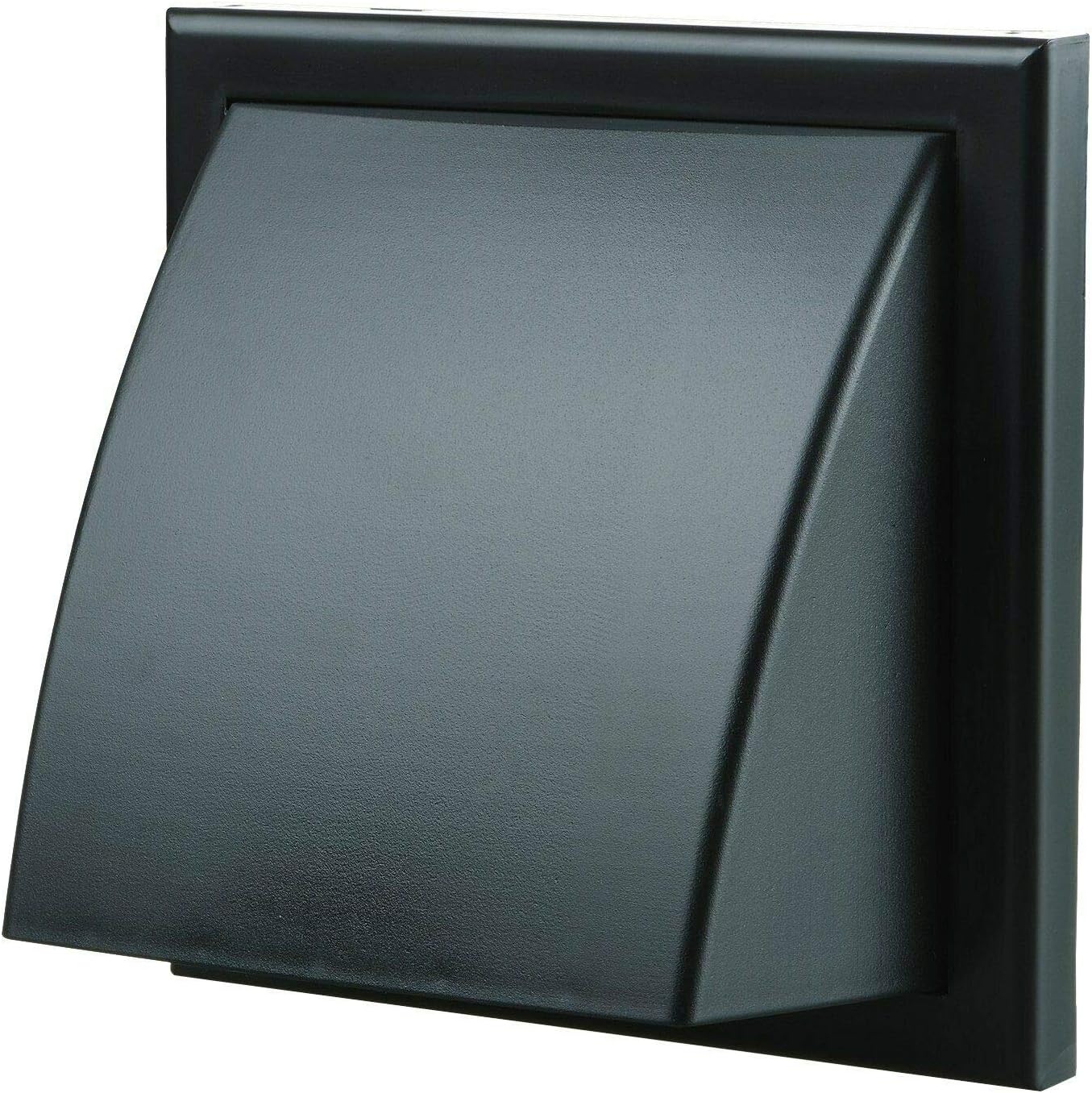Fantronix Black Cowled Wall Vent Grille, 150 mm (6”) Rear Spigot