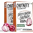 Chutnefy Spicy Onion Chutney - 2.64 Ounce, (Pack of 2) | 100% Natural Ingredients| Delicious & Ready-to-Eat | 5-Second Instant Chutney | No Preservatives or Additive