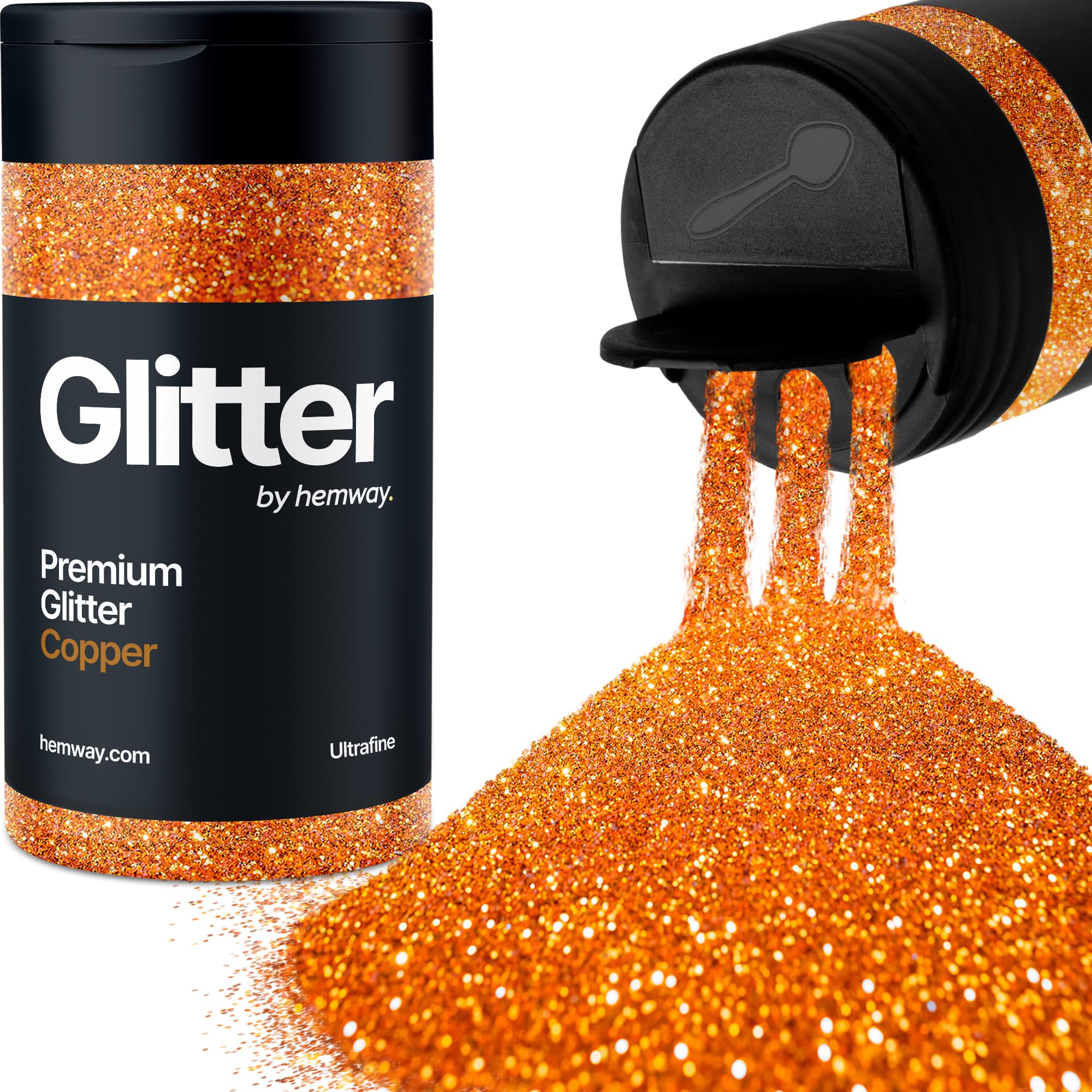 Copper Glitter Shaker, 130g Ultrafine Glitter, Crafts 1/128" Metallic Flake Copper Sequins, Resin & Epoxy Crafts, Decorating, Halloween, Christmas Nail, Face, Hemway
