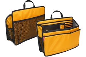 BAGGEX STORE Insert Organizer for Casual Briefcase, Shoulder Bag and Tote Bag (L) (Deep Yellow)