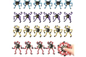 YOOUMOGA 24 PCS Finger Spinners Sensory Toys, Creative Transformable Chain Robot Toy Fidget Finger Spinners DIY Stress Relief Toy with Transformable Chain for Boys Girls