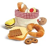 Hape Toddler Bread Basket |Soft Pretend Food Playset for Kids, Bread Toy Basket Includes Toast, Jam Cookie, Cake, Soda Biscuit and More