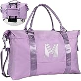 Vogewood Kids Gifts, Girl Stuff Teenagers Travel Duffel Bag, Girls Dance Bag, Personalized Kid Weekender Bag，Monogram Overnight Bag,Girls Stuff Birthday Gift Personalized Gifts (Letter M)