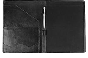 Moonster Leather Portfolio Professional Organizer Padfolio – Resume Leather Portfolio Folder with Luxury Pen - Stylish Document Folio with Business Card Holder - Gift Portfolios for Men