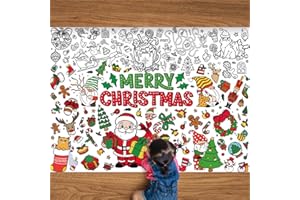 Poster géant à colorier de Noël avec 12 stylos de peinture, 110 x 80 cm, grande bannière de coloriage pour enfants, fournitur