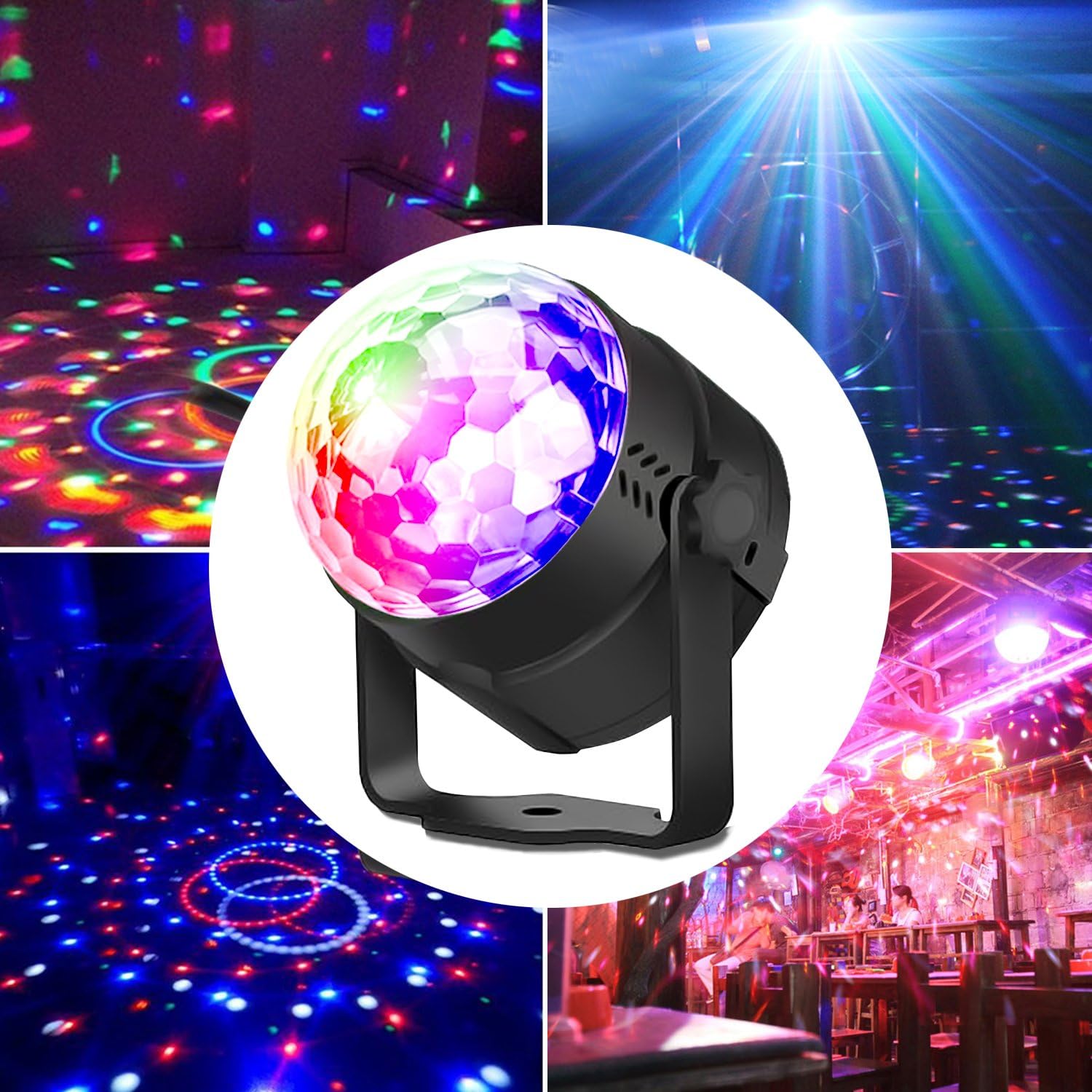 Ubegood Lampe de Scène Eclairage de Scène 7 Couleurs RGB Avec la