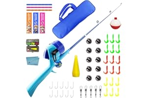 WIDDEN Kids Fishing Pole, Telescopic Fishing Rod, Toddler Collapsible Fishing Rod and Reel Combo with Tackle Box, Fishing Line, Bobber, and Soft Lures for Boy, Girl, Youth, Beginner, Over 4 Years Old