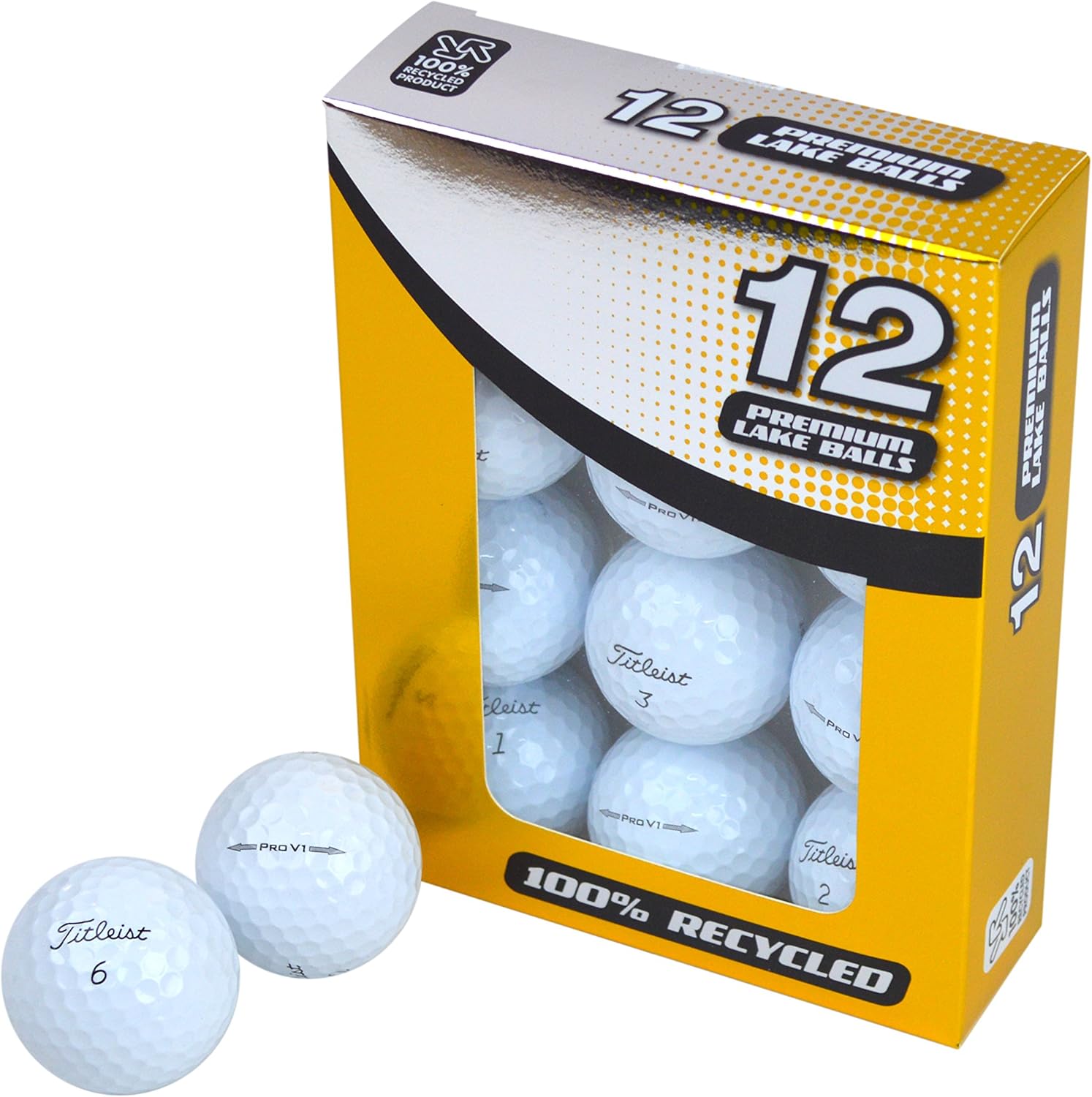 Second Chance Titleist Pro V1 Grade A Lake Golf Balls White, Pack of