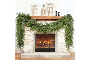 YXZZWL 9FT Christmas Artificial Norfolk Pine Garland for Fireplace - Realistic Faux Greenery Fake Garland for Holiday,Table, Window,Mantel,Stairs, Home,Indoor Outdoor Decor (1PCS)