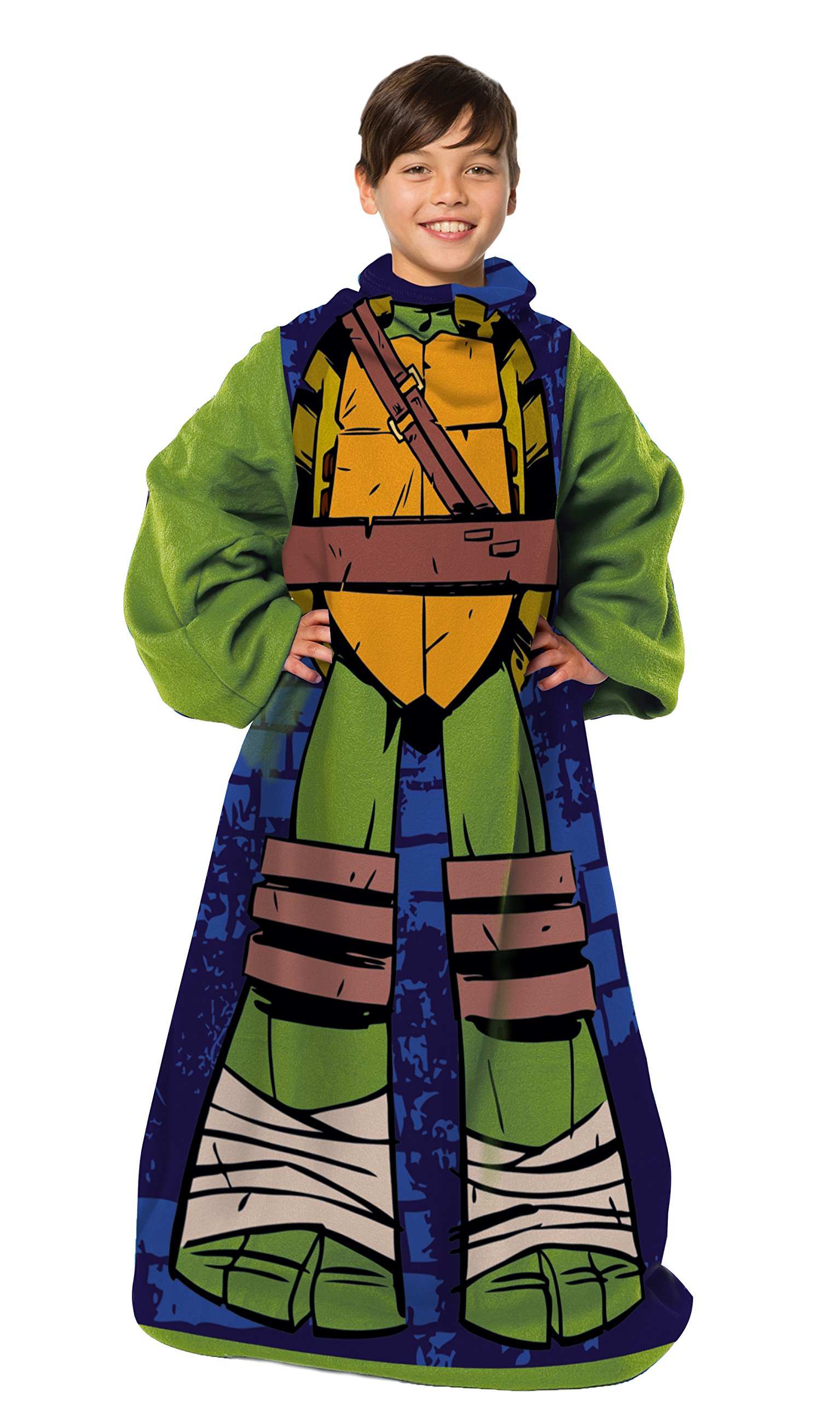 NORTHWEST Youth Comfy Throw Blanket with Sleeves Nickelodeon Teenage Mutant Ninja Turtles, Being Leo, Multi Color